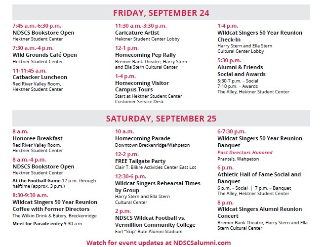 Homecoming | NDSCS Alumni/Foundation Homecoming | NDSCS Alumni/Foundation